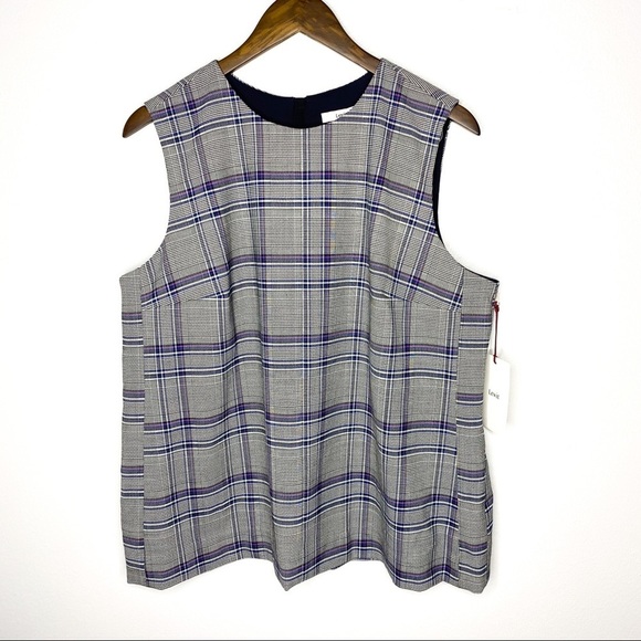Lewit Sleeveless Plaid Shell - Picture 2 of 7